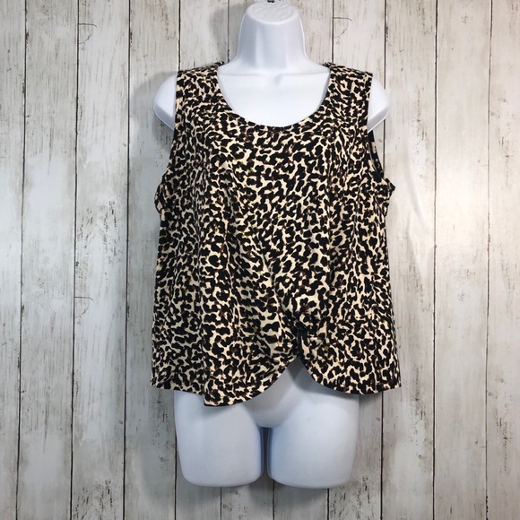 CAbi Knotty Leopard Print Sleeveless Top Medium - Picture 1 of 9